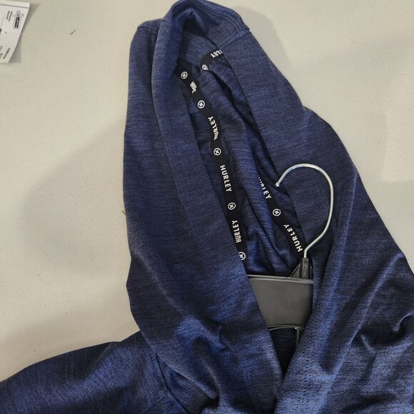 Hurley Mens Navy Long Sleeve Hoodie Shirt Large Lightweight Casual Activewear - Picture 9 of 10